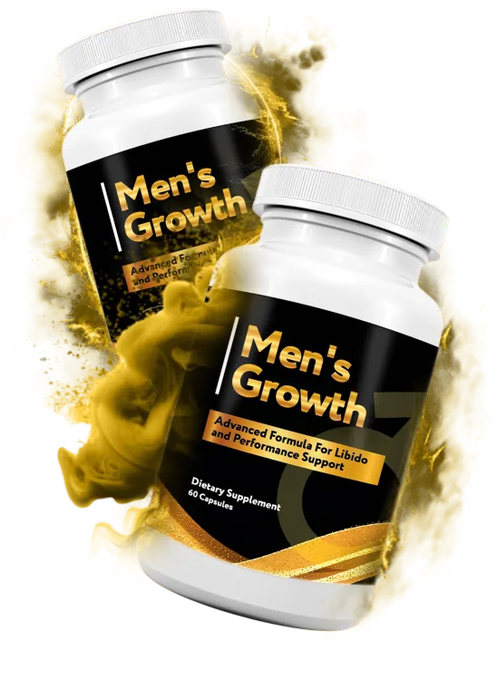 Men's Growth natural men's vitality supplement bottles